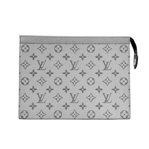 Louis Vuitton Clutch Shoulder Bag Taiga Rama Pochette Voyage Silver